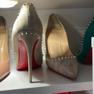 Brand New Christian Louboutin Anjalina 100mm in the color “biscuit” size 42